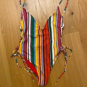 Rainbow one piece bathing suit